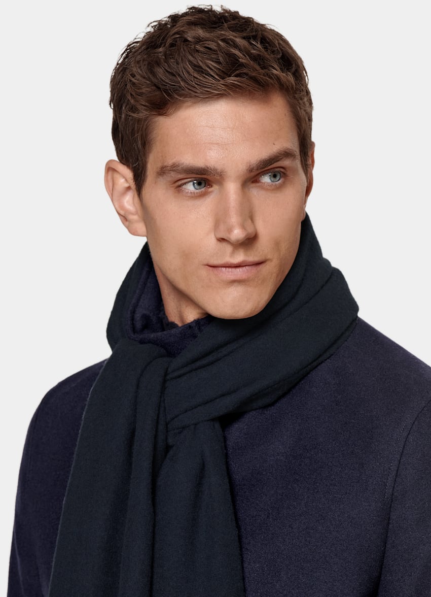 SUITSUPPLY Pure Cashmere by Cesare Gatti, Italy Navy Scarf