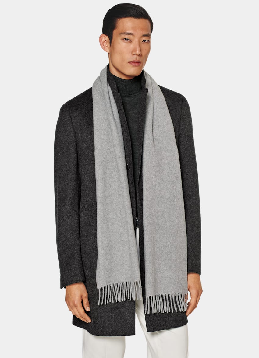 SUITSUPPLY Pure Cashmere by Cesare Gatti, Italy Grey Scarf
