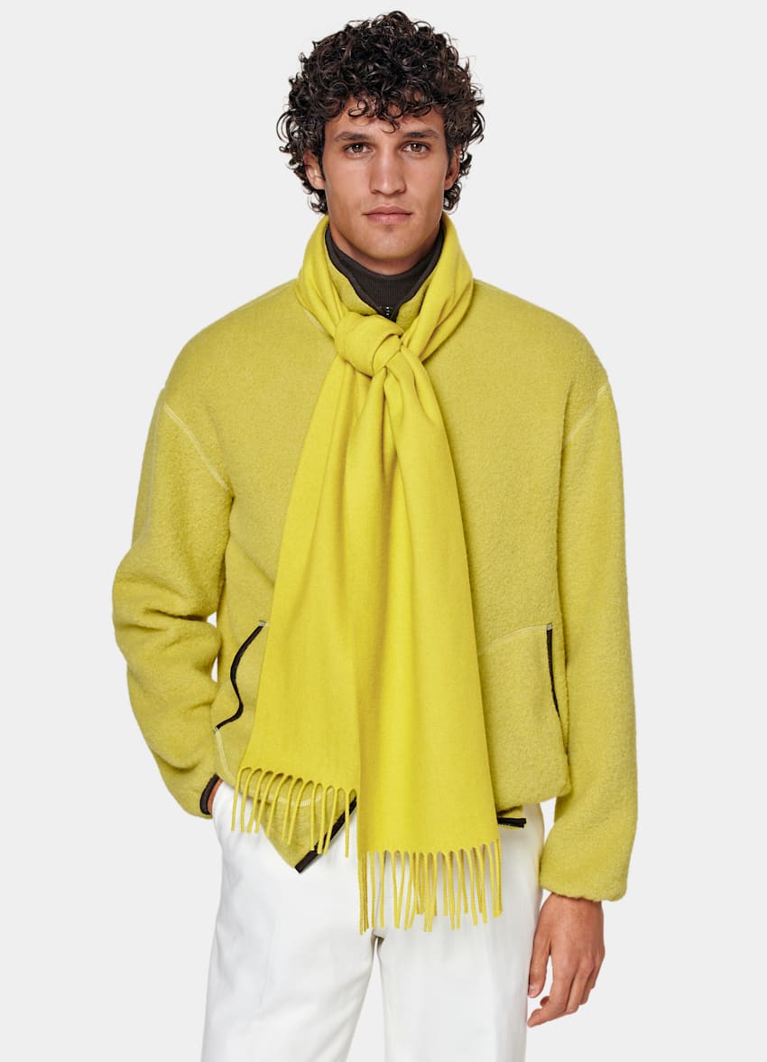 SUITSUPPLY Pure Cashmere Yellow Scarf