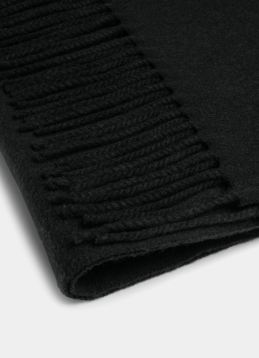 SUITSUPPLY Pure Cashmere Black Scarf