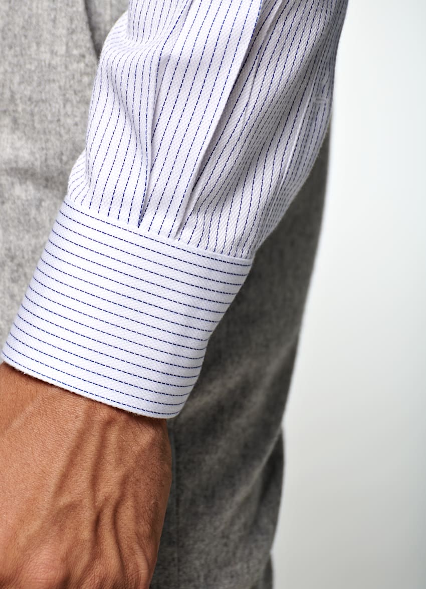 White Stripe Slim Fit Shirt | Pure 