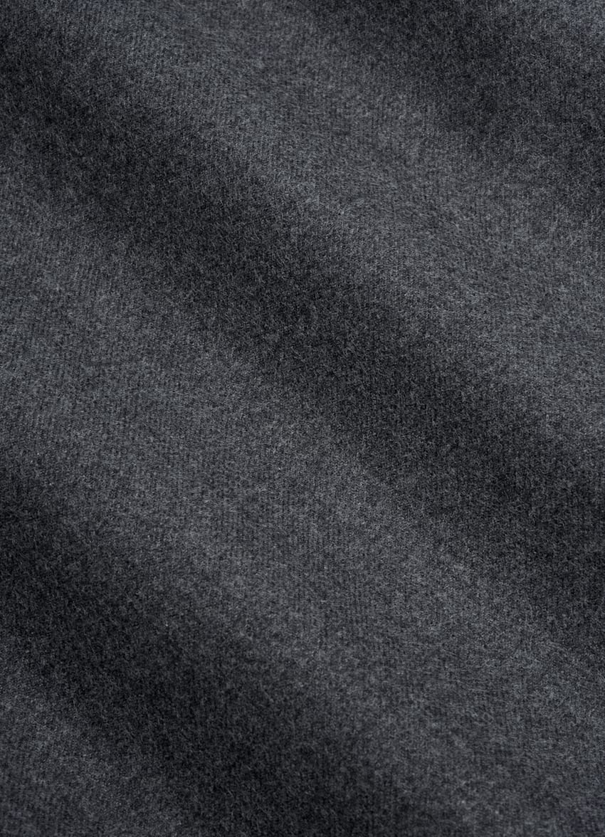 SUITSUPPLY 意大利 Thomas Mason 生产的埃及棉法兰绒面料 深灰色特别修身剪裁衬衫