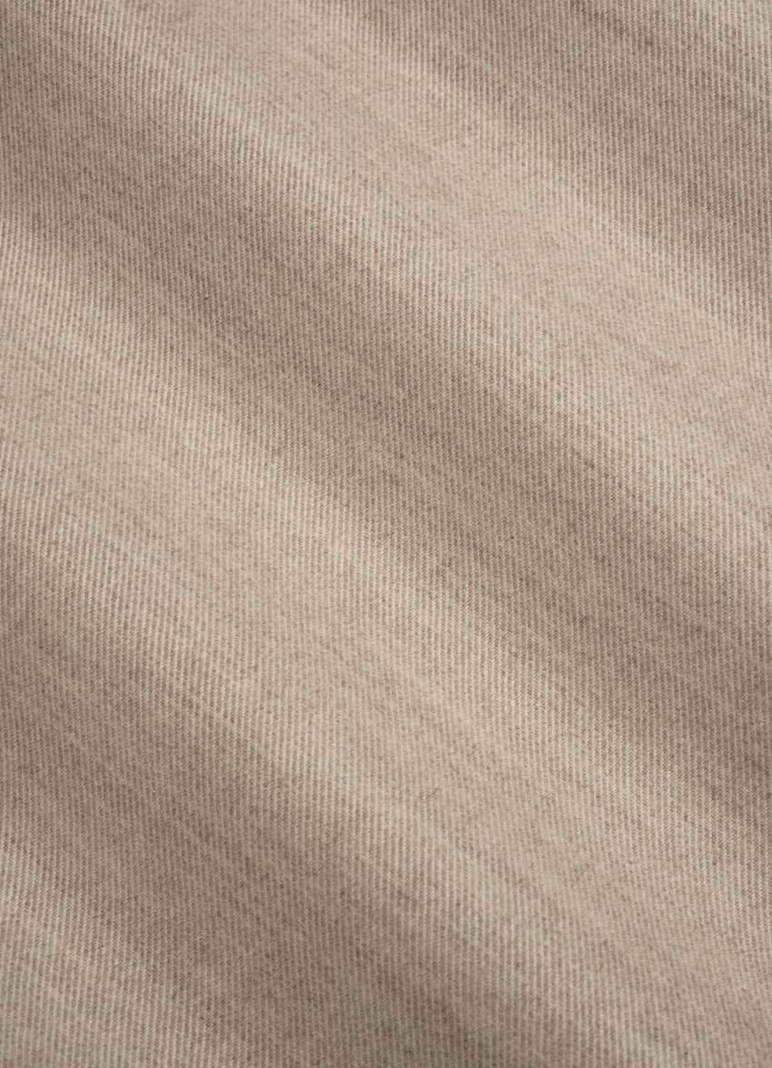 SUITSUPPLY Flanelle de coton égyptien - Thomas Mason, Italie Chemise coupe ajustée sable