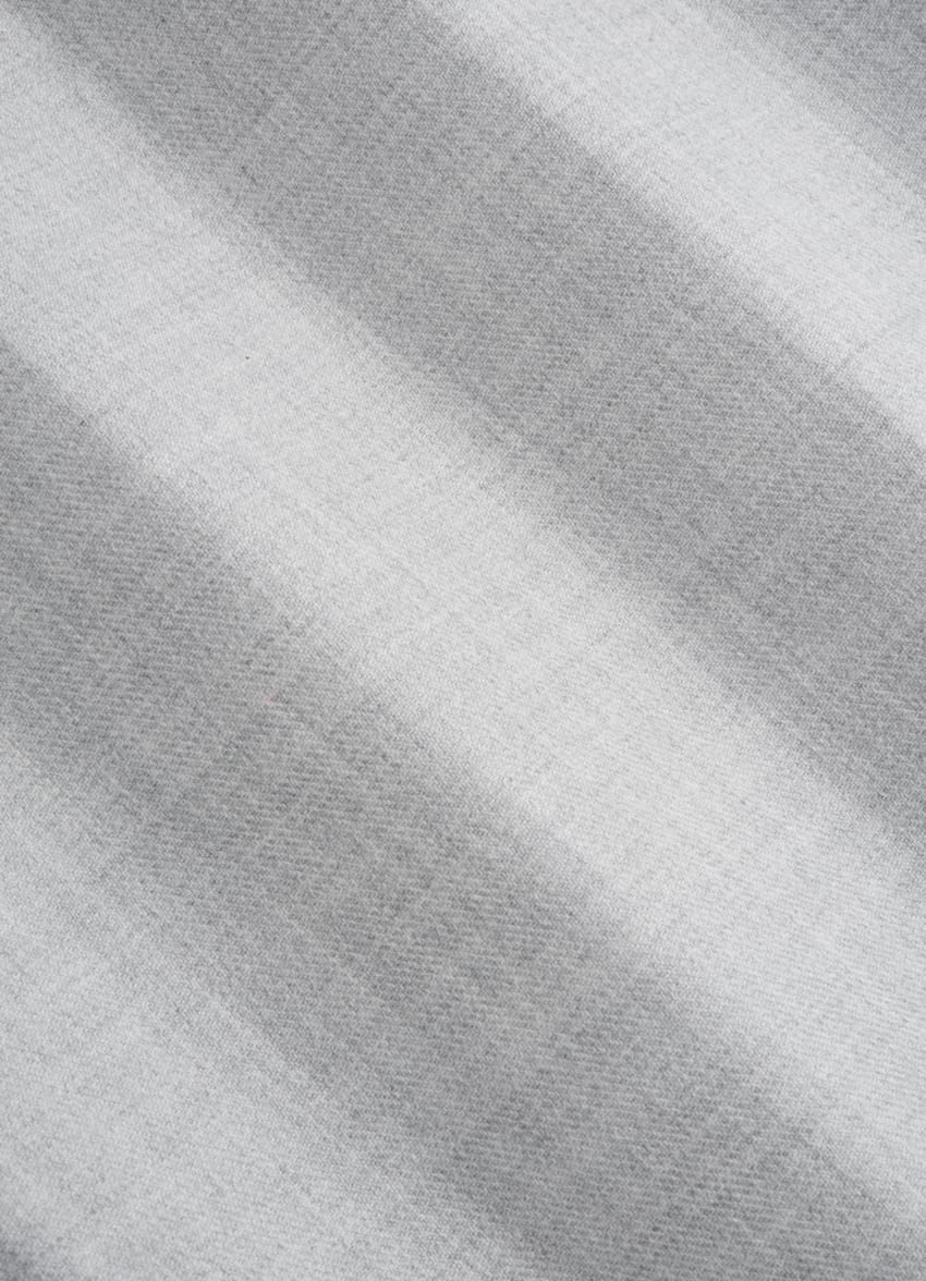 SUITSUPPLY 意大利 Thomas Mason 生产的埃及棉法兰绒面料 浅灰色特别修身衬衫