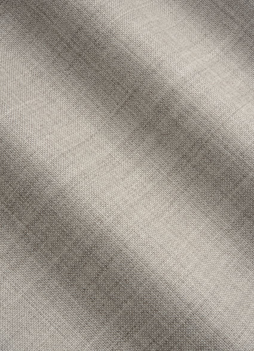 SUITSUPPLY 意大利 Vitale Barberis Canonico 生产的S110 支羊毛面料面料 浅灰褐色修身剪裁衬衫