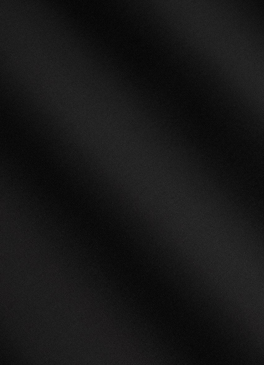 SUITSUPPLY 意大利 Albini 生产的莱赛尔纤维和桑蚕丝面料 黑色经典大古巴领特别修身剪裁衬衫