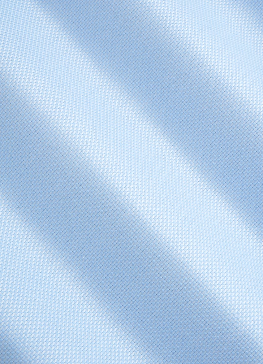 SUITSUPPLY Pima Cotton Traveller by Weba, Switzerland Light Blue Twill Tailored Fit Shirt