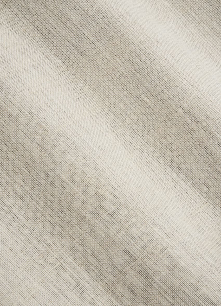 SUITSUPPLY Puro lino de Albini, Italia Camisa marrón claro corte Tailored