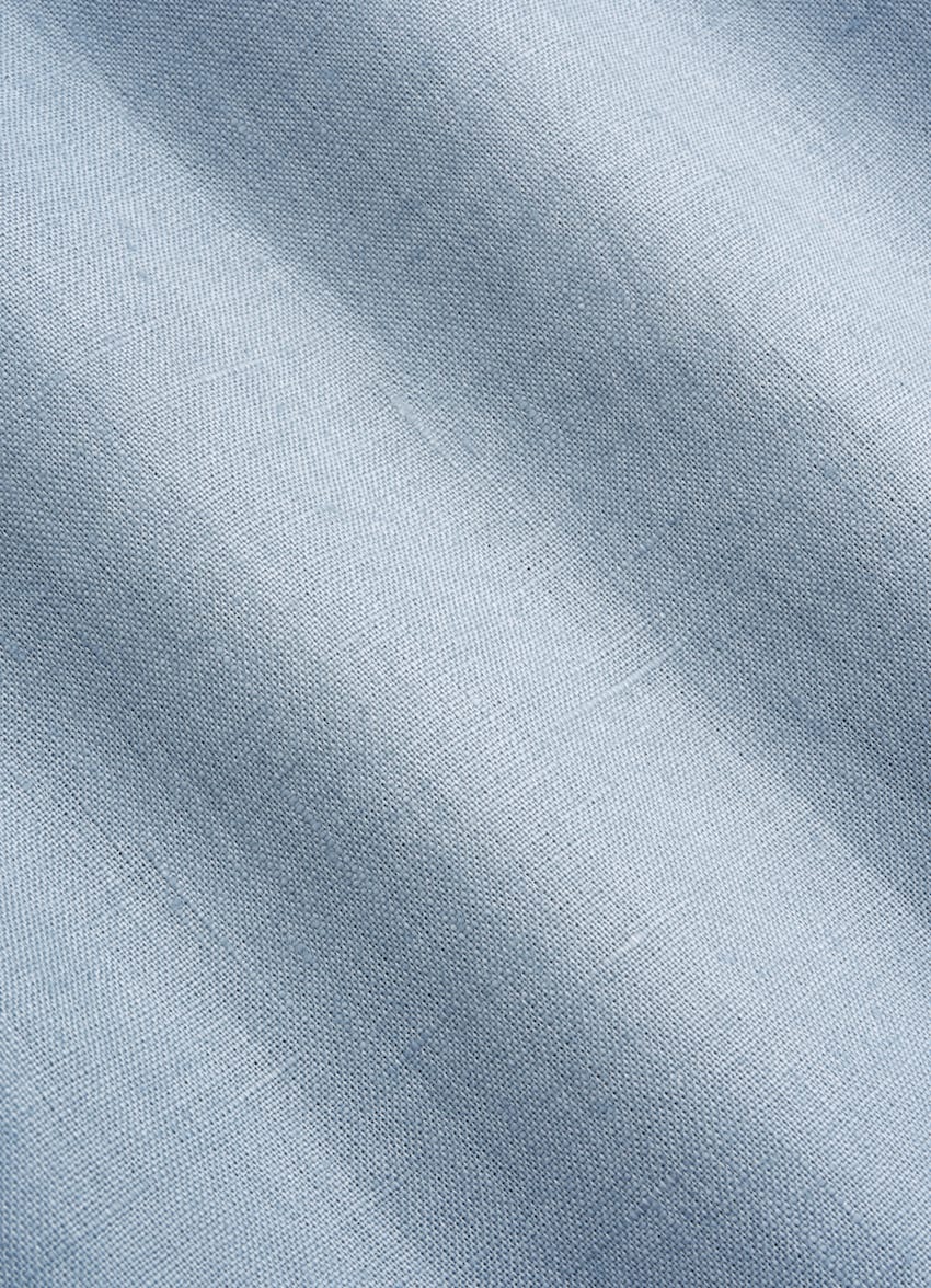 SUITSUPPLY Puro lino de Baird McNutt, Reino Unido Camisa azul intermedio corte Tailored