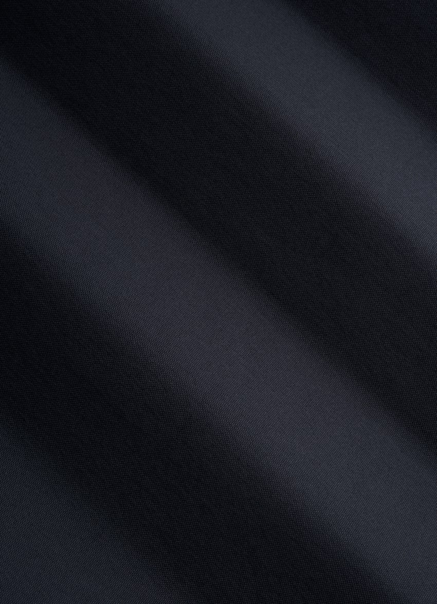 SUITSUPPLY Stretch Cotton Polyamide by Reggiani, Italy Navy Poplin Tailored Fit Shirt