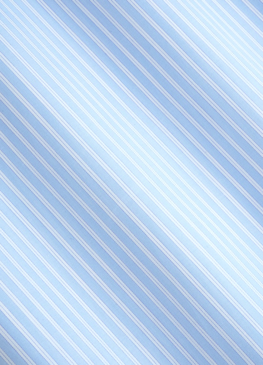 SUITSUPPLY Ägyptische Baumwolle von Albini, Italien Popeline Hemd blau gestreift Tailored Fit