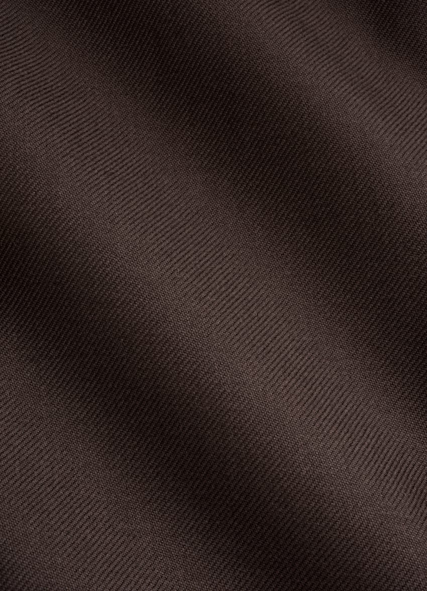 SUITSUPPLY Pure Wool by Vitale Barberis Canonico, Italy Dark Brown Relaxed Fit Shirt