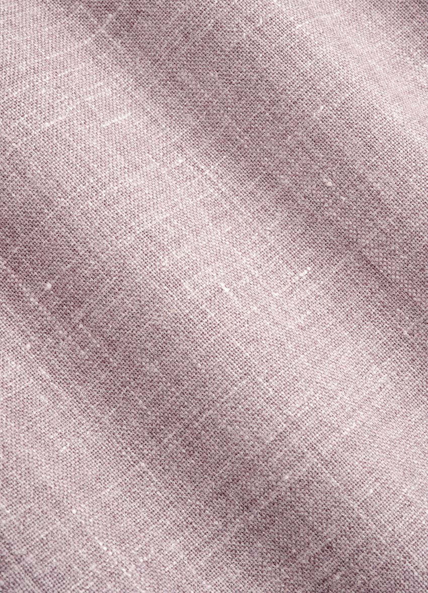 SUITSUPPLY Wool, Silk & Linen by E.Thomas, Italy Purple Relaxed Fit Shirt