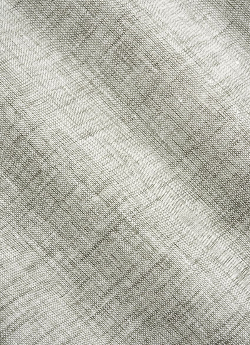 SUITSUPPLY Pure Linen by Albini, Italy Light Green Relaxed Fit Shirt