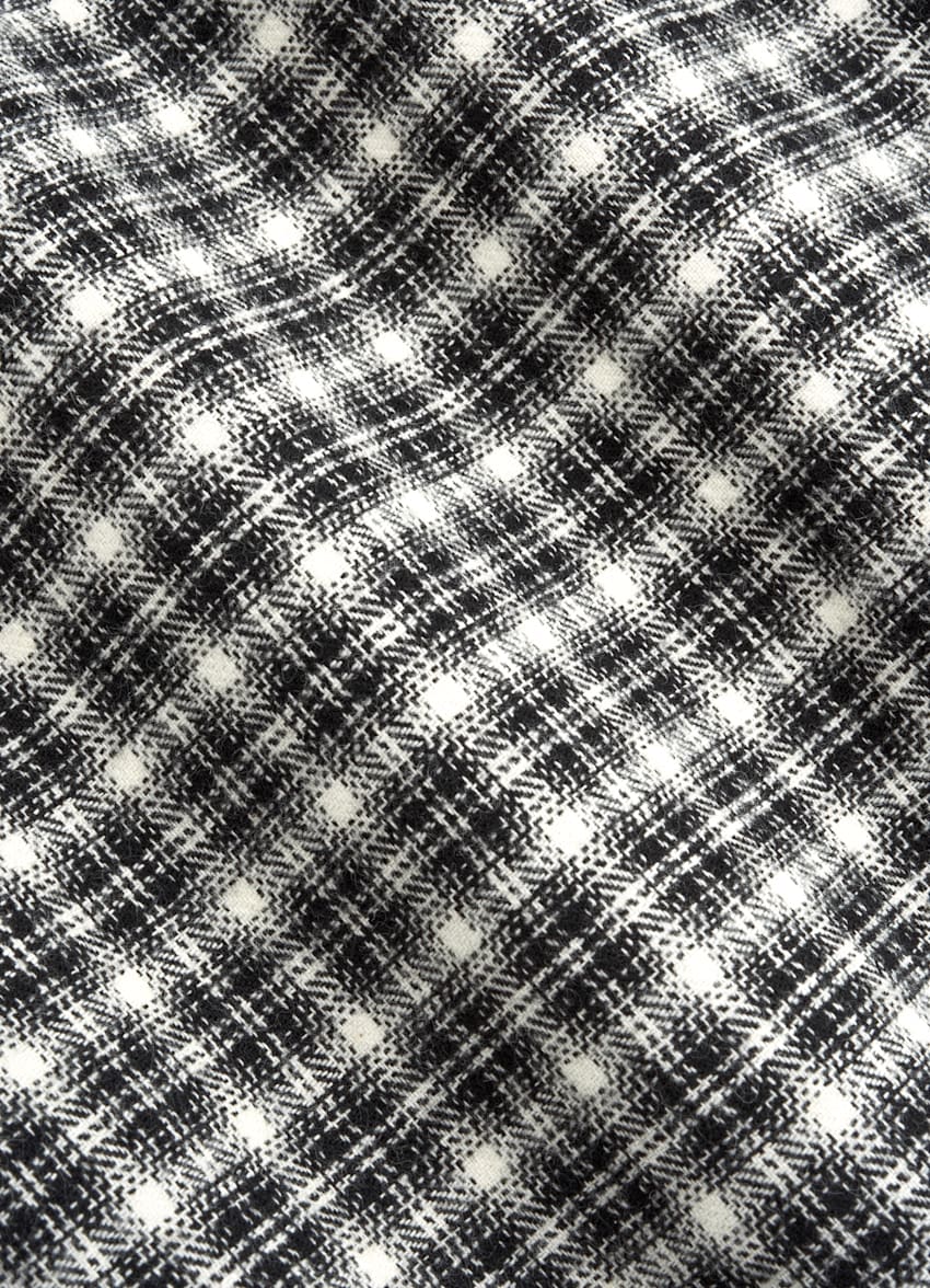 SUITSUPPLY Egyptian Cotton Flannel by Albiate, Italy Black Checked Cotton Flannel Shirt