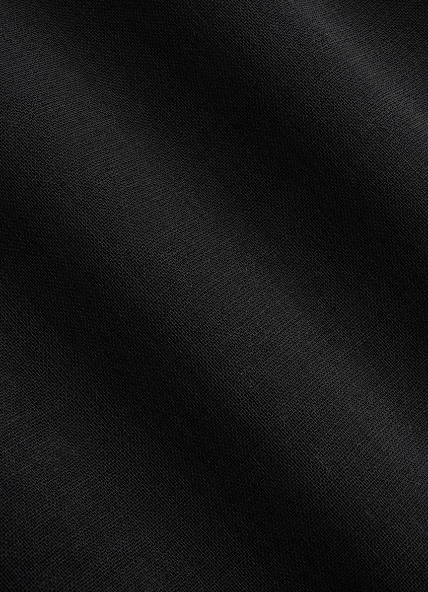 SUITSUPPLY Pure Wool Crepe by Botto Giuseppe, Italy Black Wool Shirt