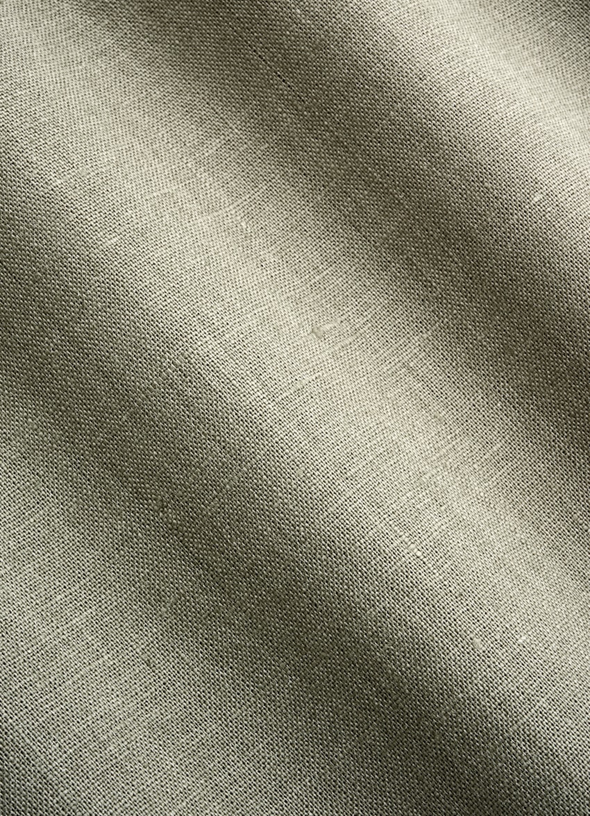 SUITSUPPLY Pure Linen by Albini, Italy Green Linen Shirt