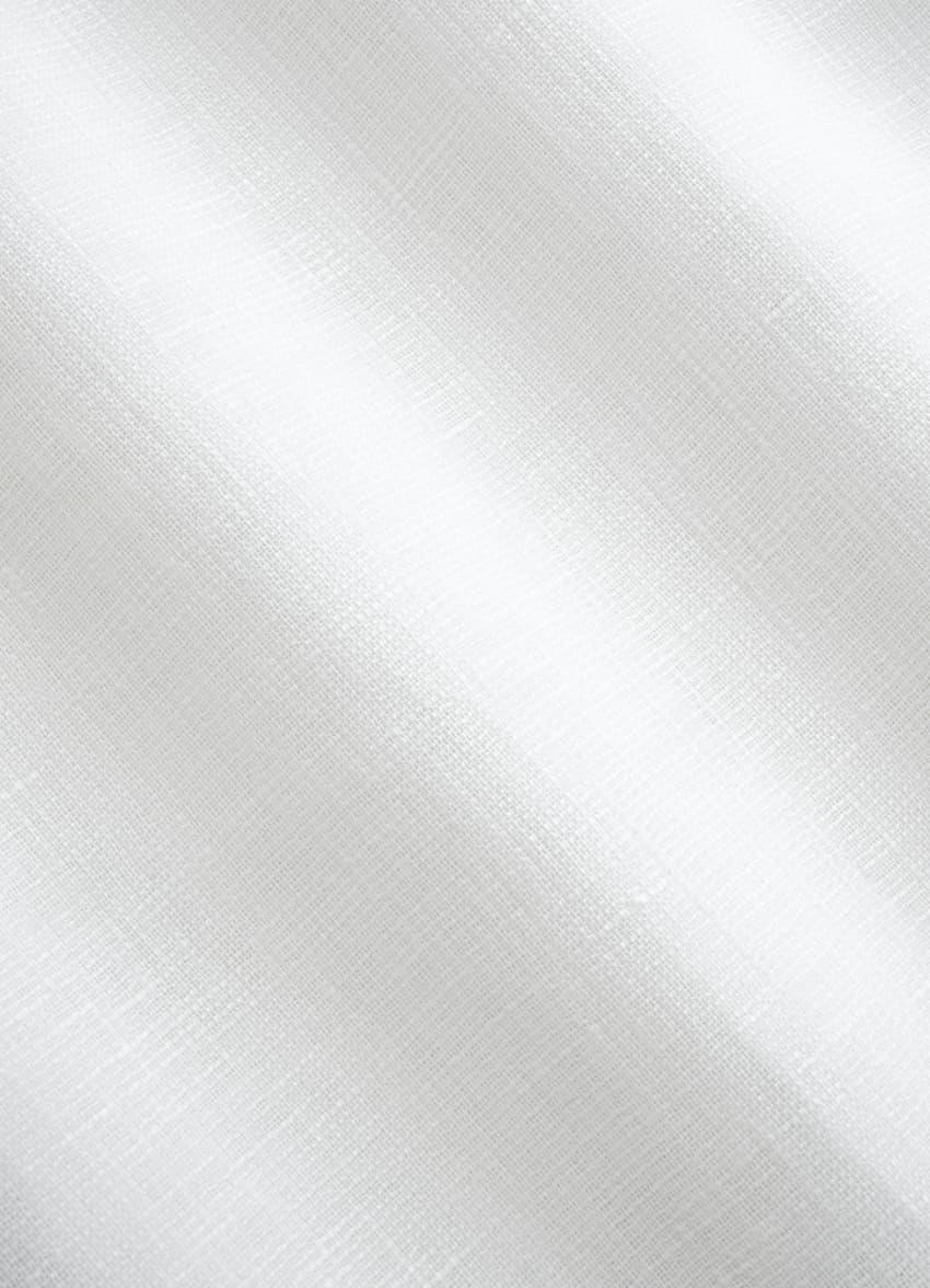 SUITSUPPLY Viscose Linen by Emmetex, Italy Off-White Viscose Linen Short Sleeve Shirt