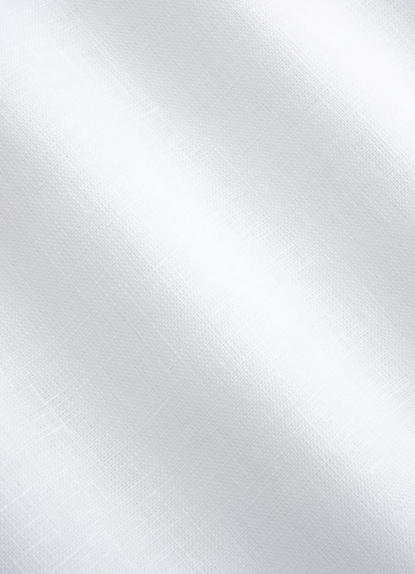SUITSUPPLY 英国 Baird McNutt 生产的纯亚麻面料 白色亚麻套头衬衫 (Popover Shirt)
