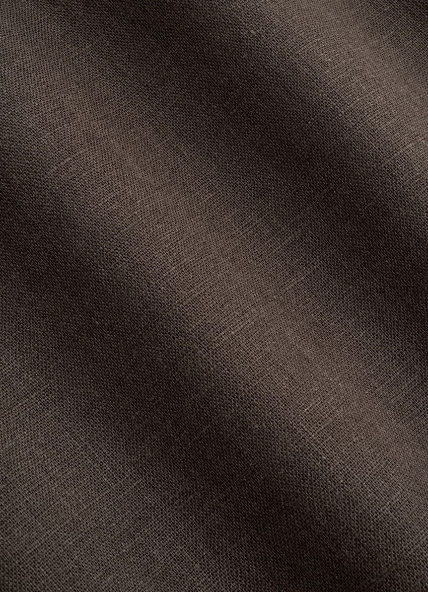 SUITSUPPLY Pure Linen by Baird McNutt, United Kingdom Dark Brown Linen Popover Shirt