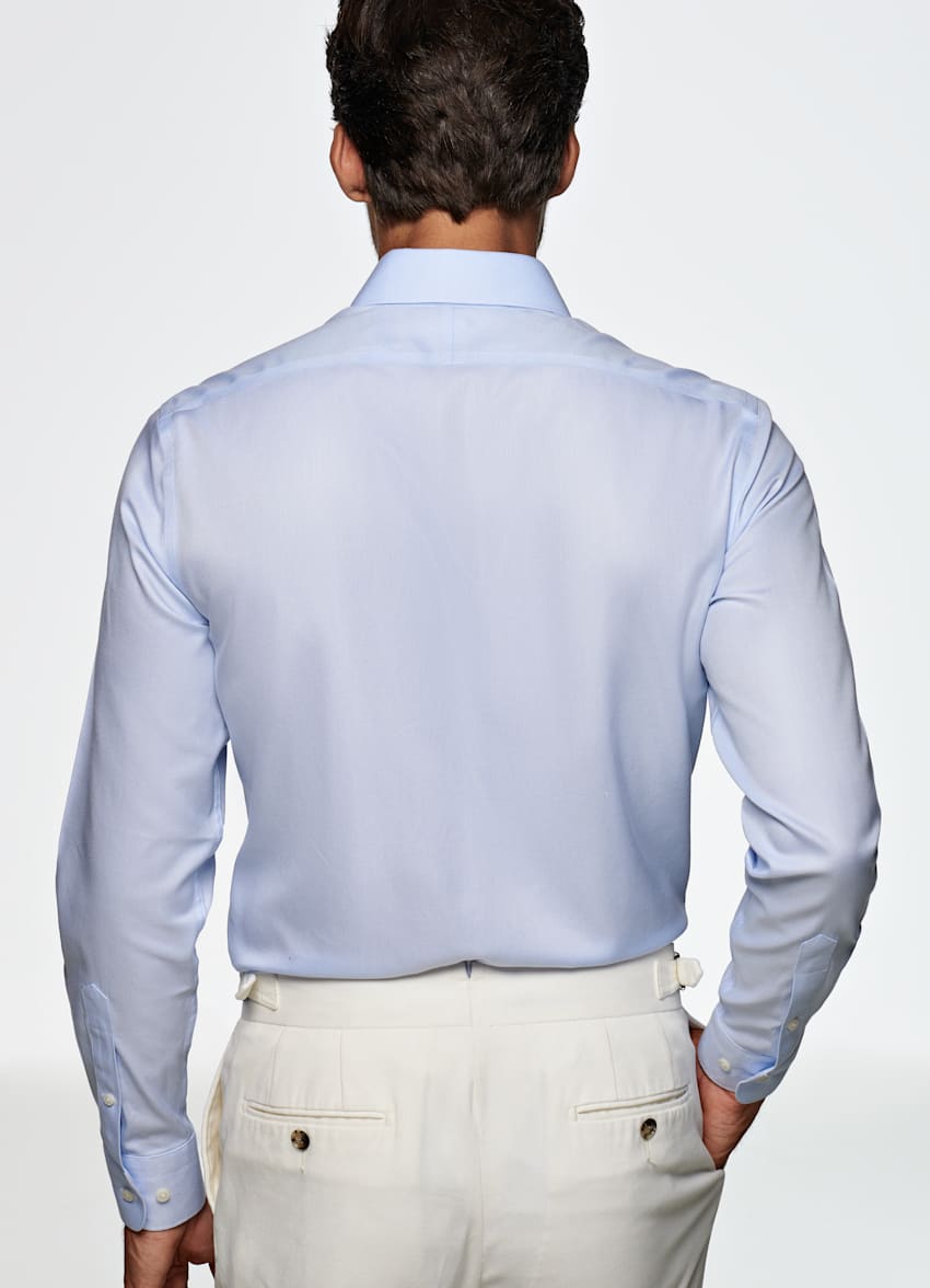 Light Blue Royal Oxford Slim Fit Shirt | Pure Cotton Traveller ...