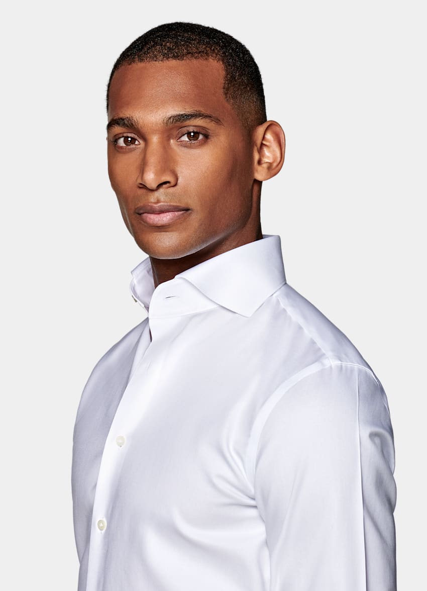 White Pinpoint Oxford Extra Slim Fit Shirt | Pure Cotton Traveller ...