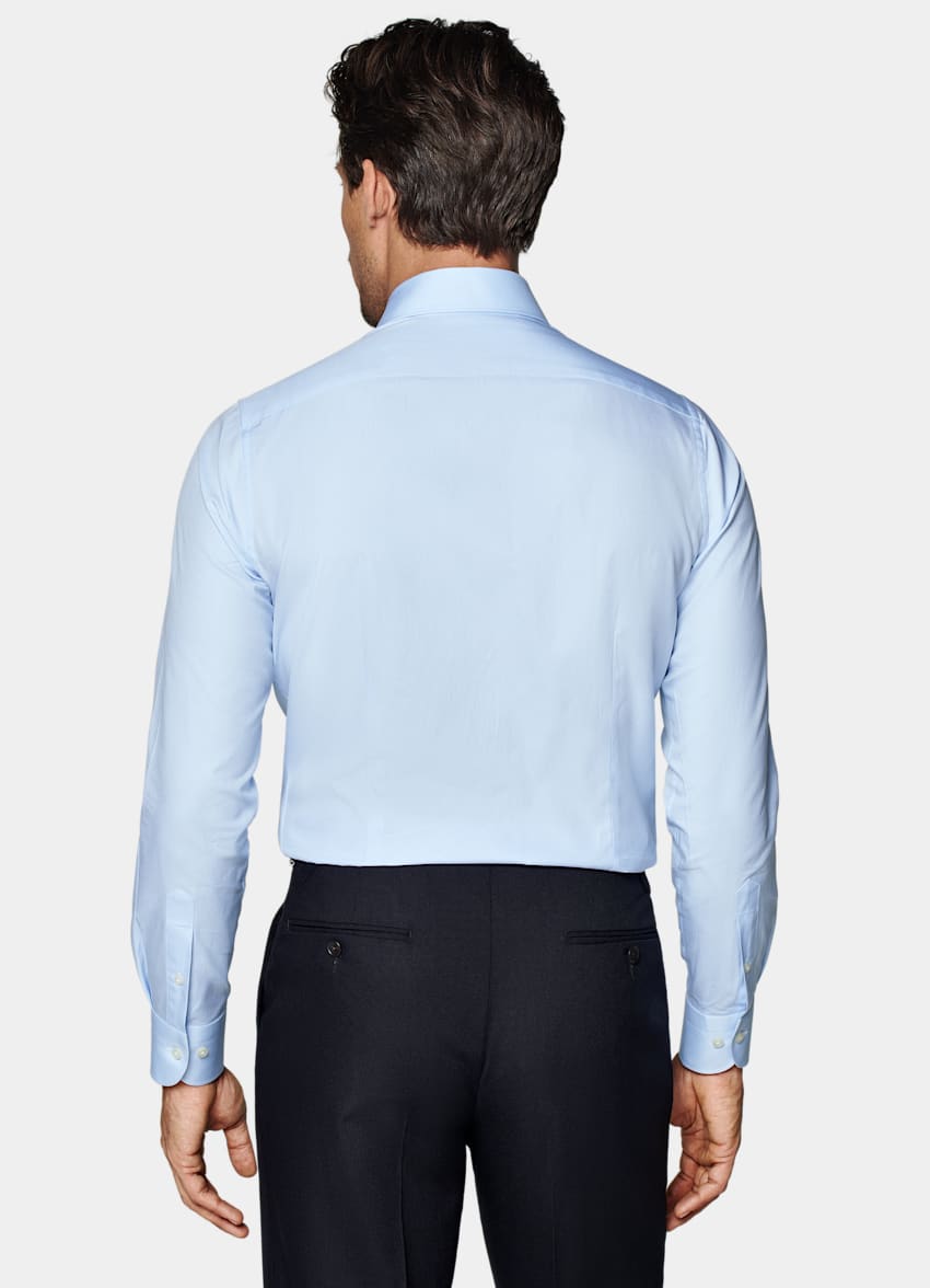 SUITSUPPLY Egyptian Cotton by Albini, Italy Light Blue Cutaway Collar Shirt