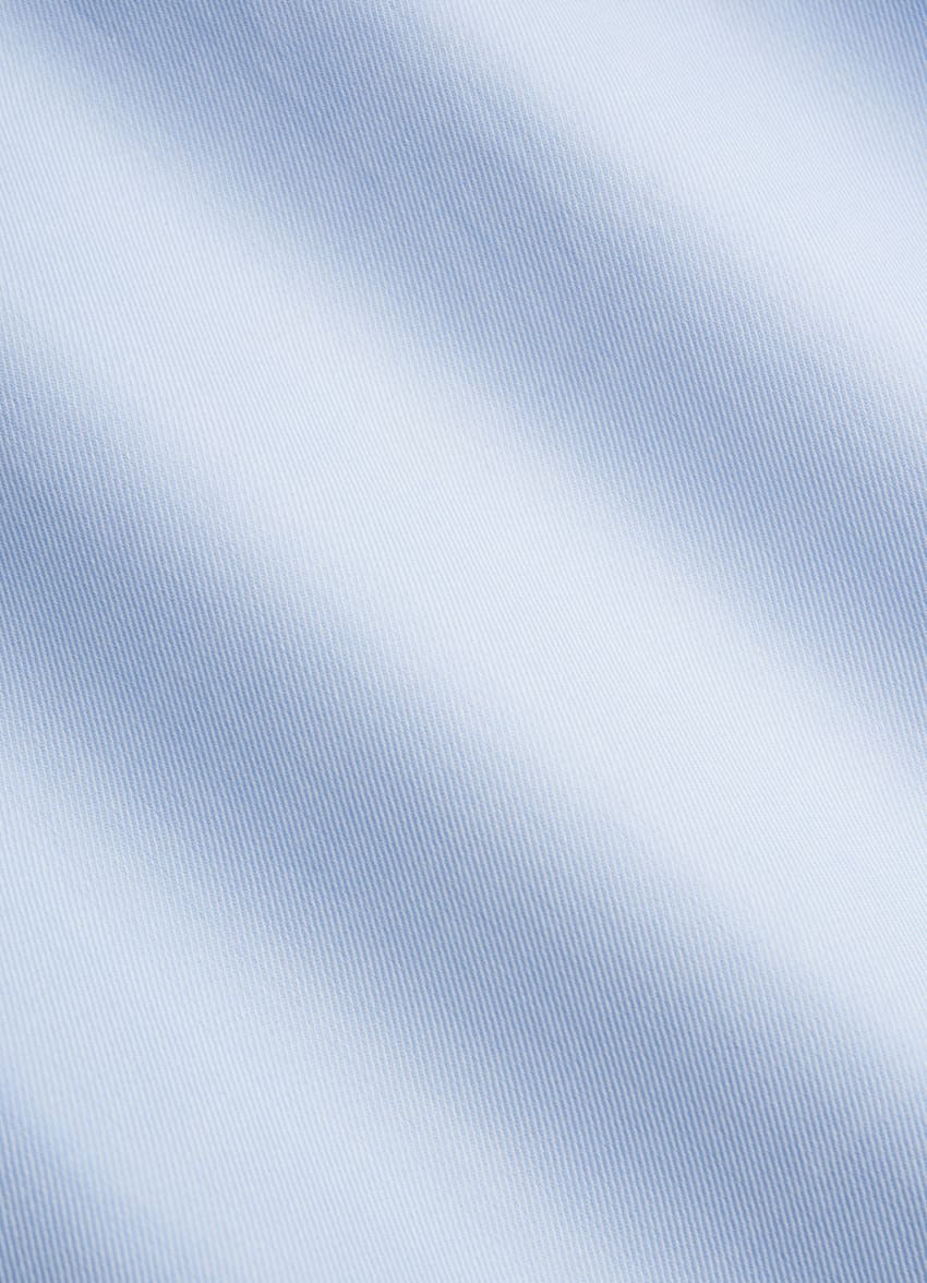SUITSUPPLY 意大利 Albini 生产的埃及棉面料 浅蓝色斜纹特别修身剪裁衬衫