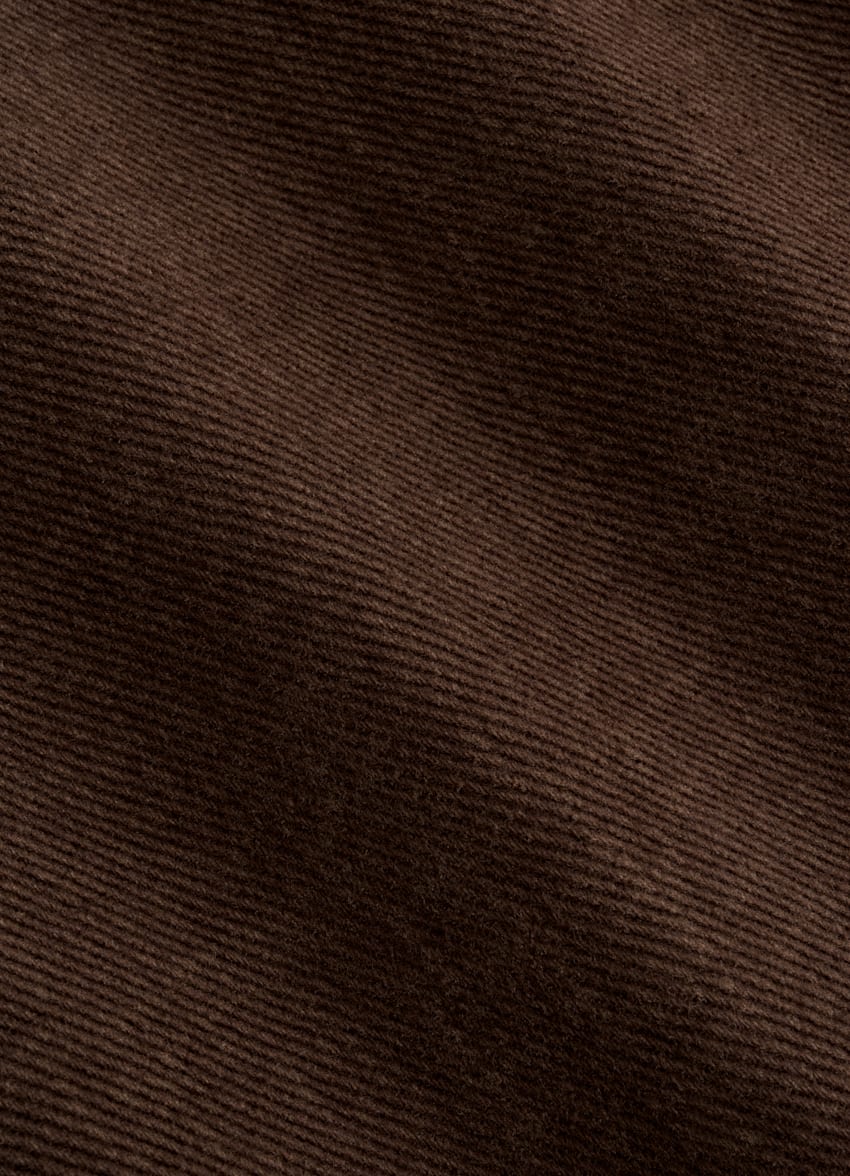 SUITSUPPLY Puro algod&oacute;n de Di Sondrio, Italia Sobrecamisa de algod&oacute;n marr&oacute;n oscuro