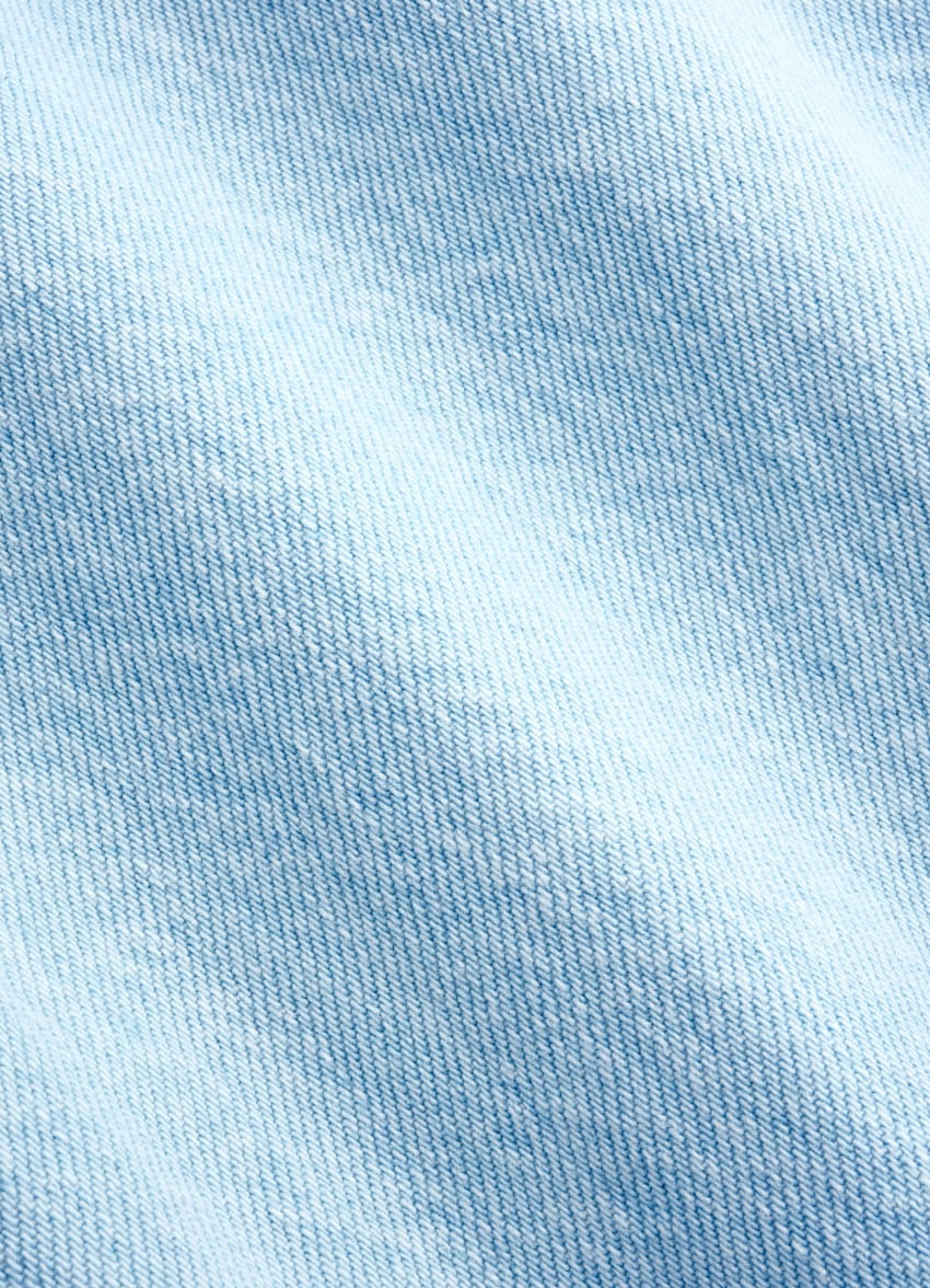 SUITSUPPLY Pure Cotton by Candiani, Italy Light Blue Cotton Shirt