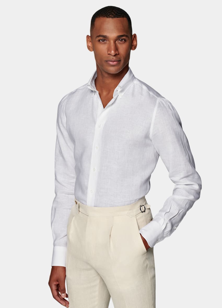 White Custom Made Shirt | Pure Linen | Suitsupply Online Store
