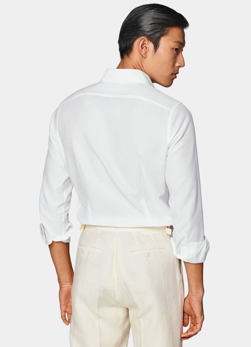 SUITSUPPLY Algodón egipcio de Albini, Italia Camisa corte Extra Slim blanca