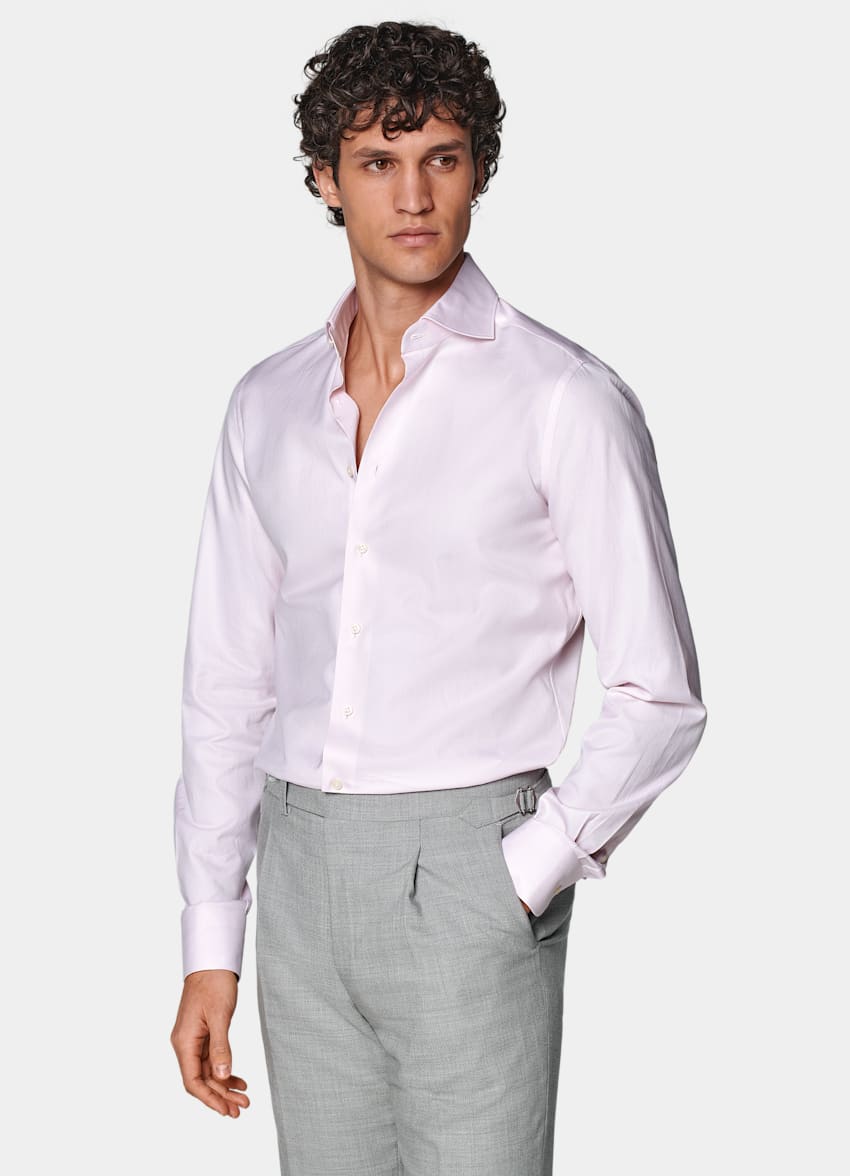 SUITSUPPLY Egyptian Cotton by Albini, Italy Pink Royal Oxford Slim Fit Shirt