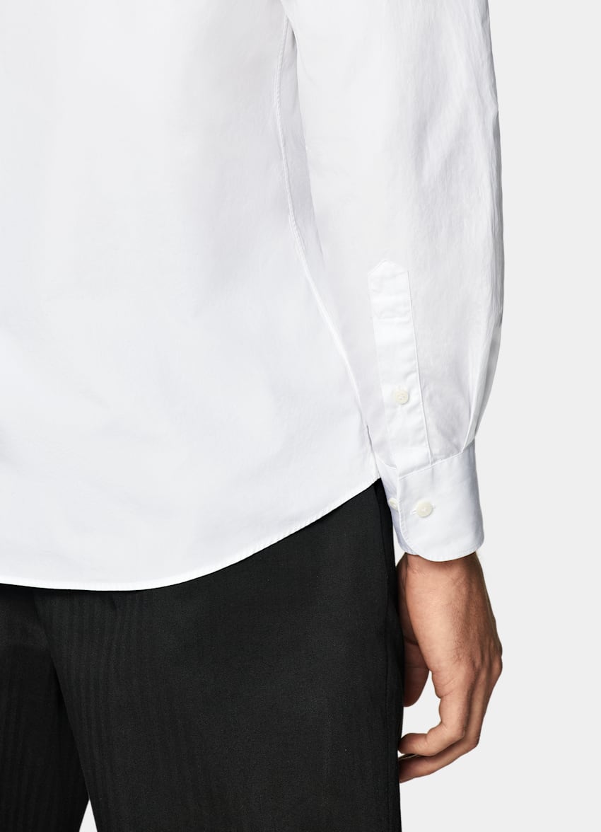 SUITSUPPLY Algodón egipcio de Testa Spa, Italia Camisa blanca corte Slim popelina
