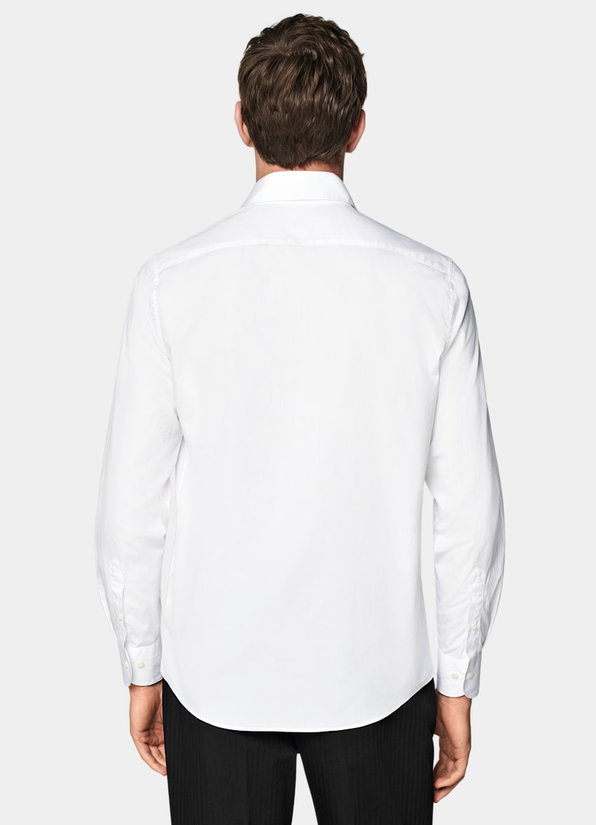 SUITSUPPLY Egyptian Cotton by Testa Spa, Italy White Poplin Slim Fit Shirt