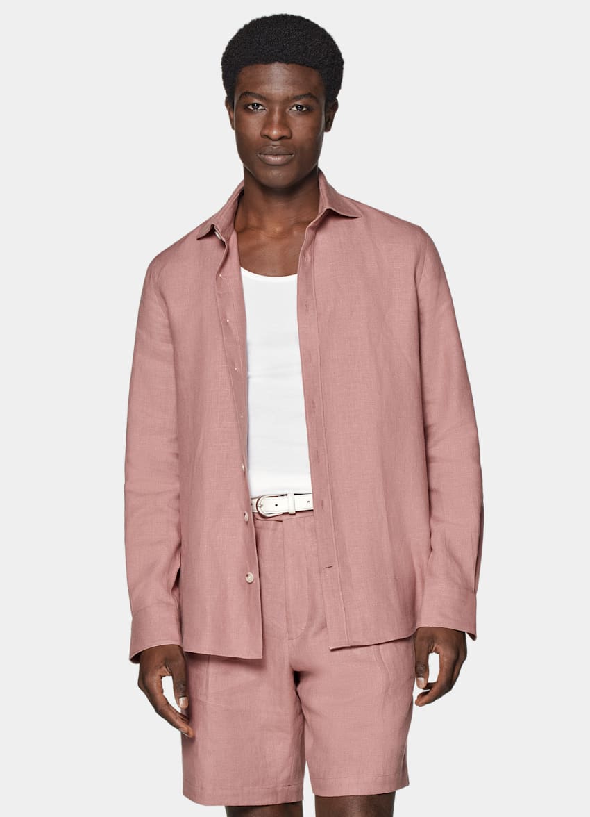 SUITSUPPLY Pures Leinen von Di Sondrio, Italien Hemd pink Slim Fit
