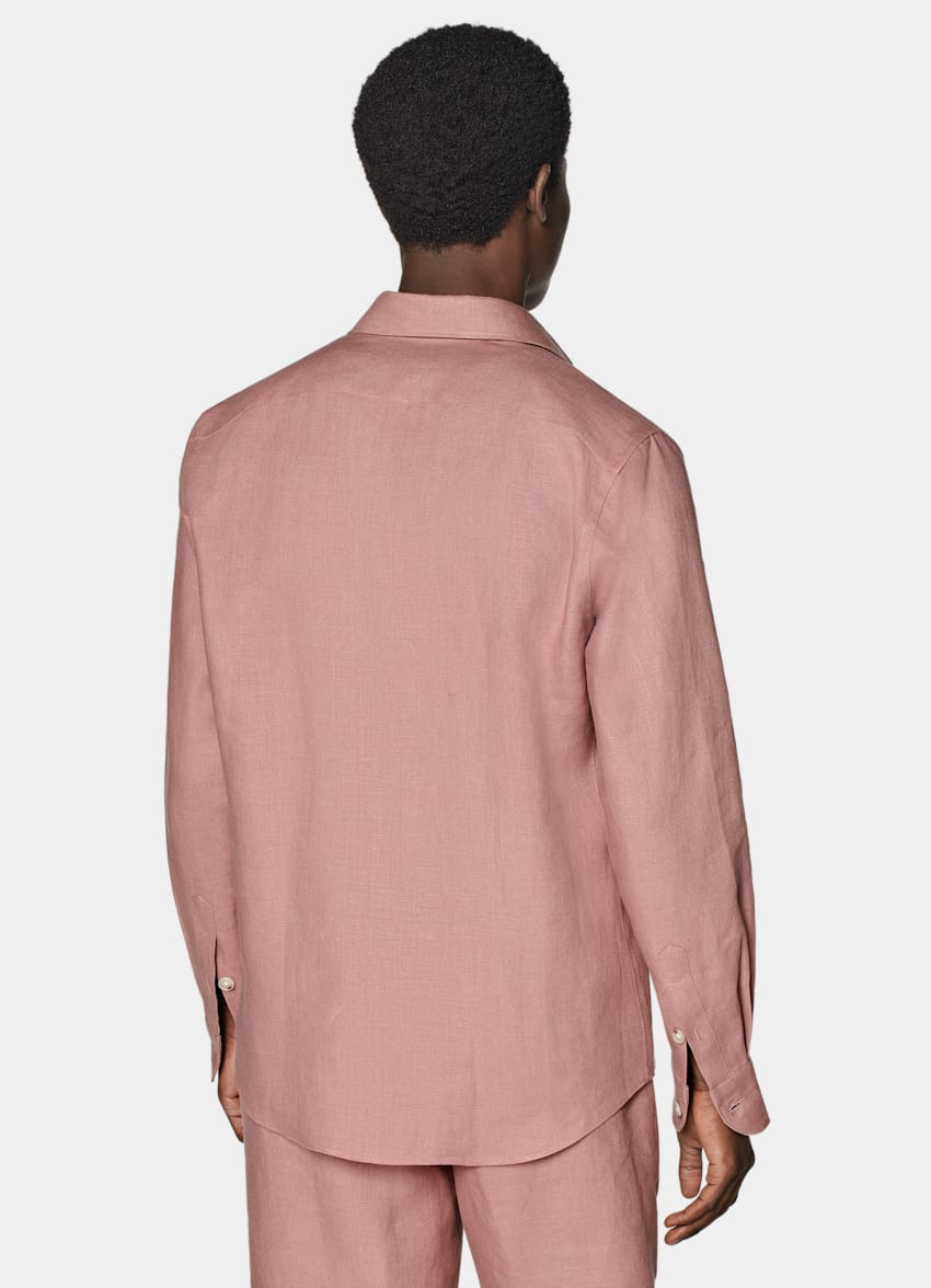 SUITSUPPLY 意大利 Di Sondrio 生产的亚麻面料 粉色特别修身剪裁衬衫
