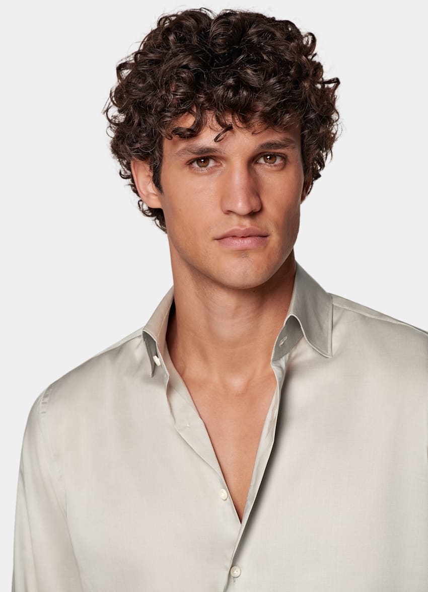 SUITSUPPLY Lyocell - Testa Spa, Italie Chemise coupe Slim vert clair