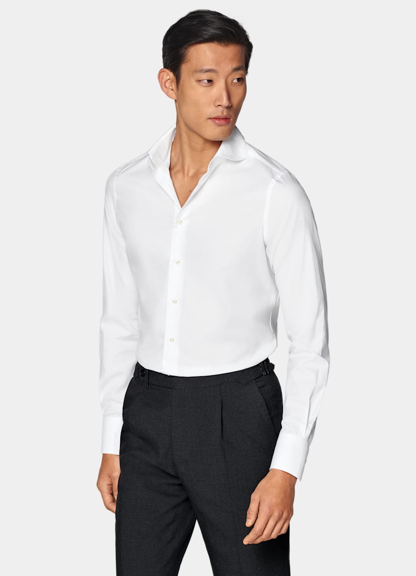 SUITSUPPLY Algodón egipcio de Albini, Italia Camisa de sarga corte Tailored blanca