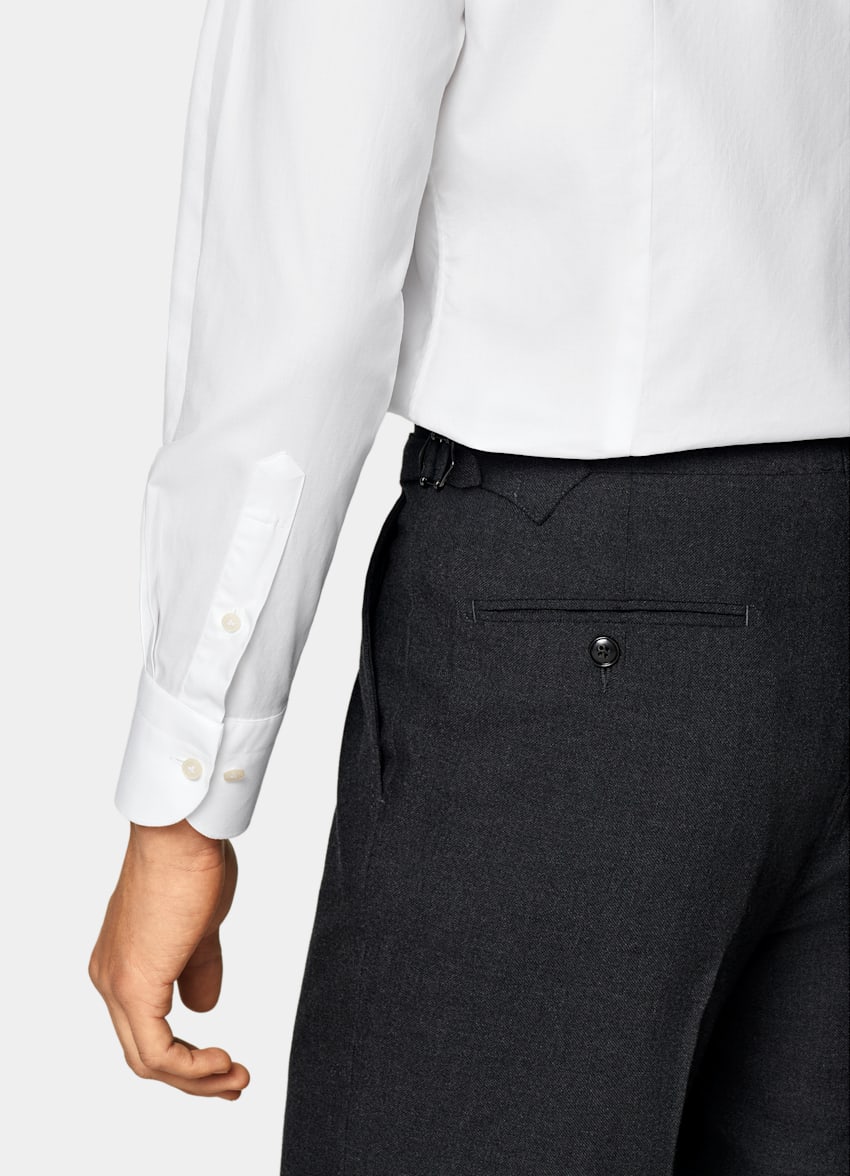 SUITSUPPLY Egyptian Cotton by Albini, Italy White Twill Tailored Fit Shirt
