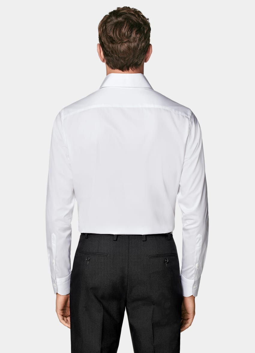 SUITSUPPLY Egyptian Cotton by Thomas Mason, Italy White Twill Tailored Fit Shirt