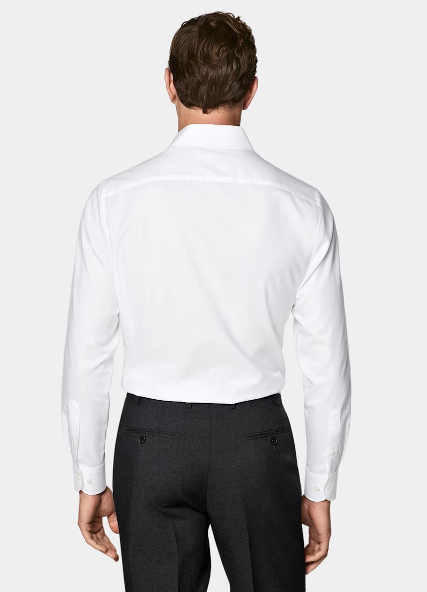 SUITSUPPLY Egyptian Cotton by Albini, Italy White Classic Collar Shirt