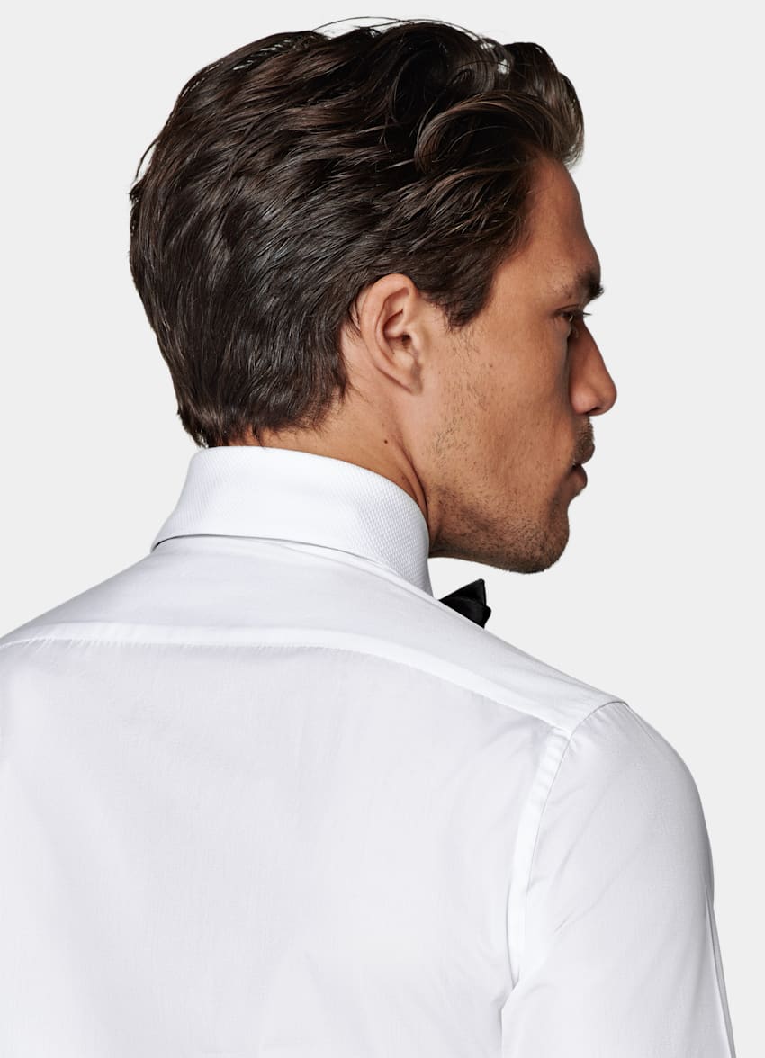 SUITSUPPLY Algodón egipcio de Testa Spa, Italia Camisa de esmoquin blanca piqué corte Tailored