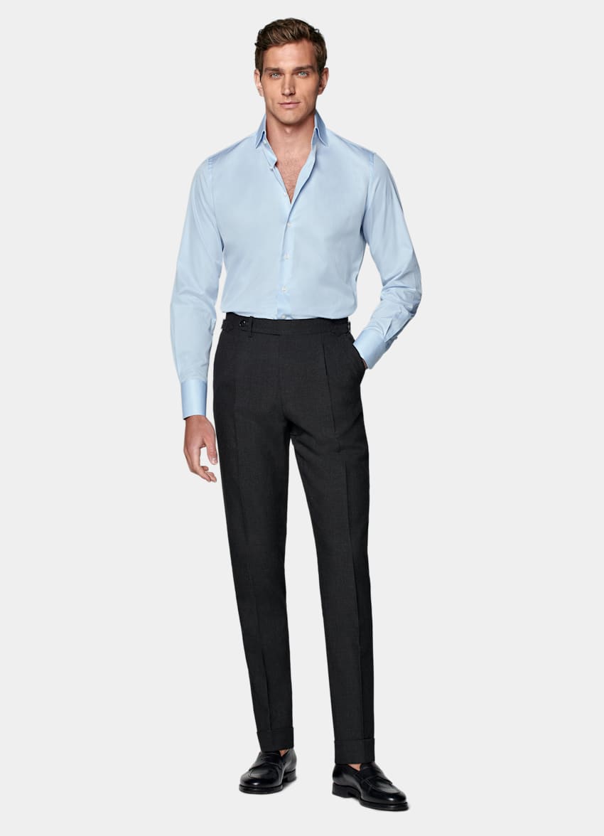 SUITSUPPLY Cotone egiziano - Thomas Mason, Italia Camicia azzurra popeline tailored fit