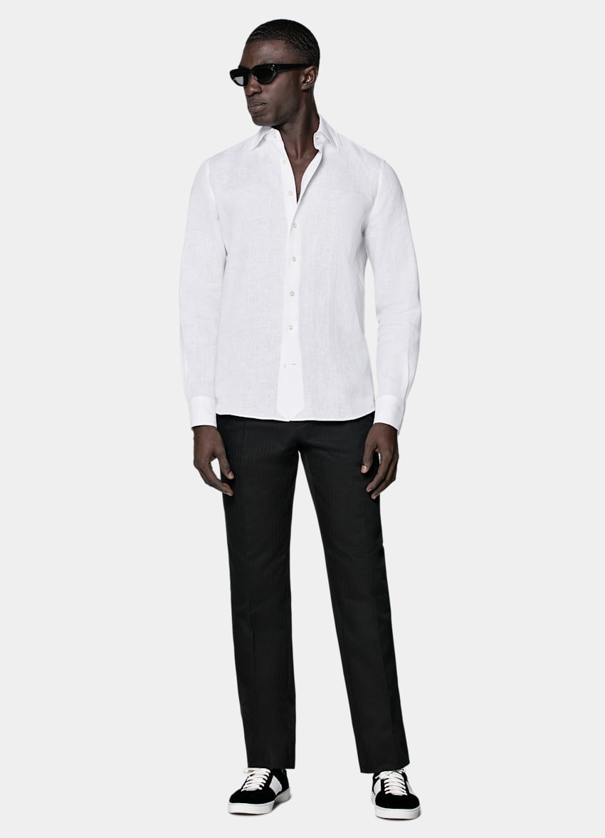SUITSUPPLY Pur lin - Albini, Italie Chemise coupe tailored blanche