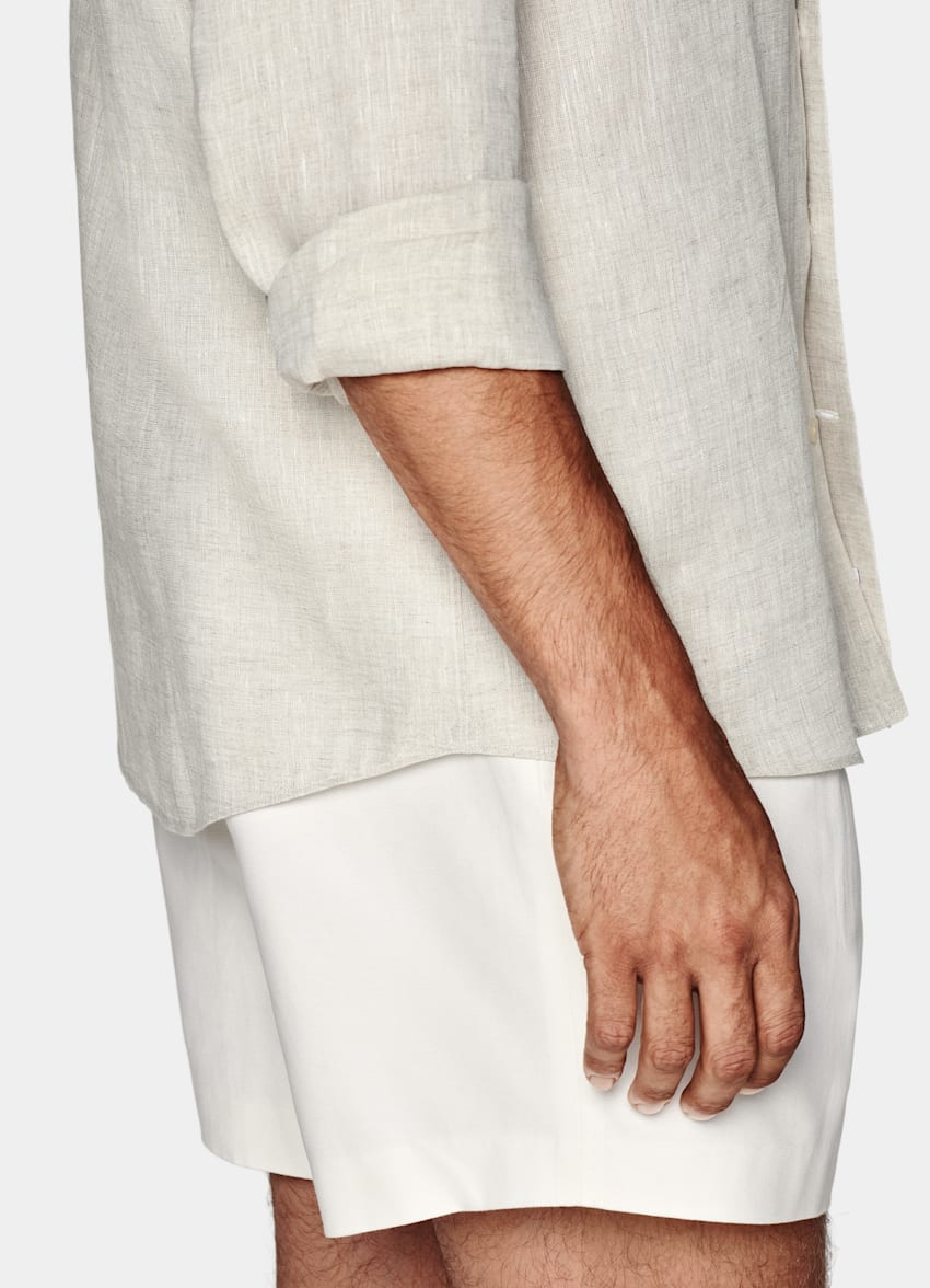 SUITSUPPLY Pures Leinen von Albini, Italien Hemd sand Tailored Fit