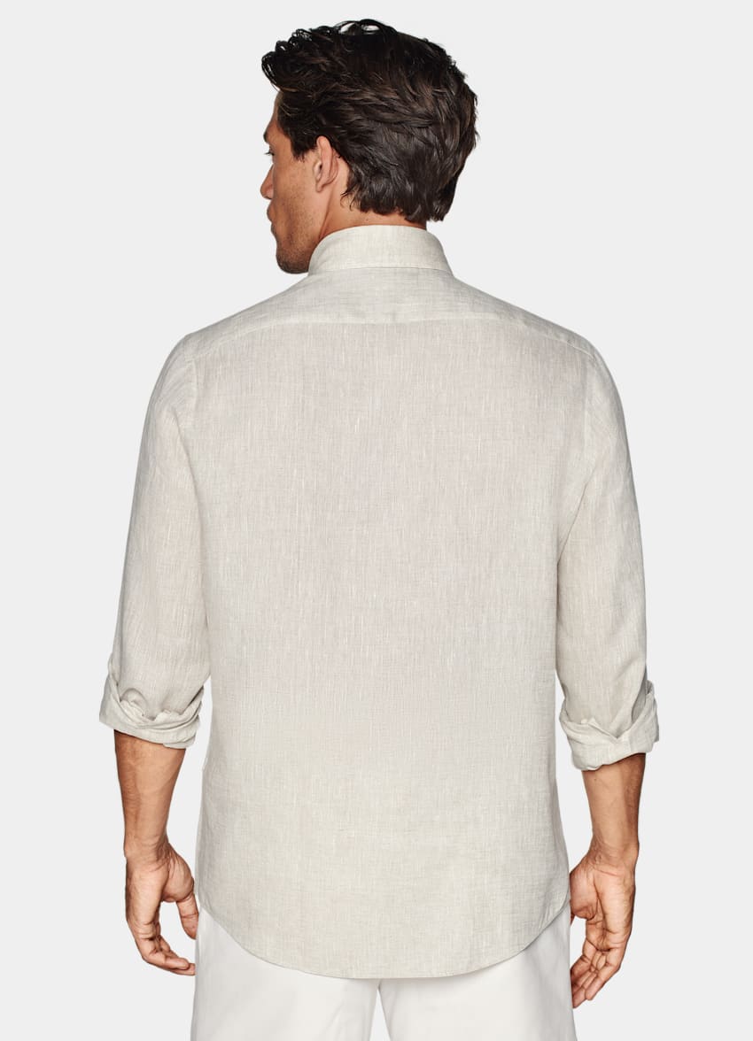 SUITSUPPLY Pures Leinen von Albini, Italien Hemd sand Tailored Fit