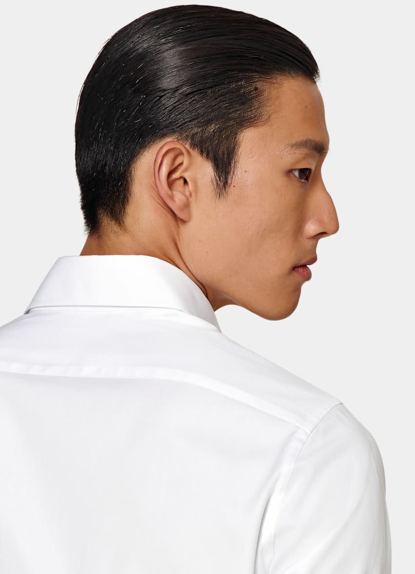 SUITSUPPLY Algodón egipcio de Albini, Italia Camisa blanca corte Tailored cuello clásico ancho
