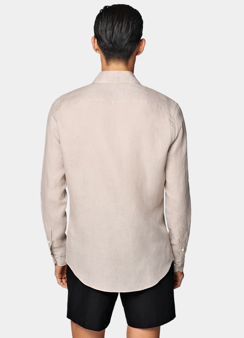 SUITSUPPLY Pures Leinen von Baird McNutt, Vereinigtes Königreich Hemd hellbraun Tailored Fit