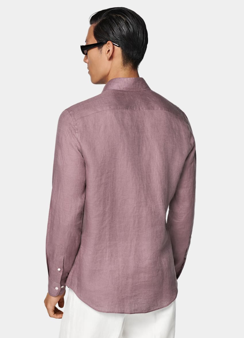 SUITSUPPLY Pure Linen by Baird McNutt, United Kingdom Purple Tailored Fit Shirt